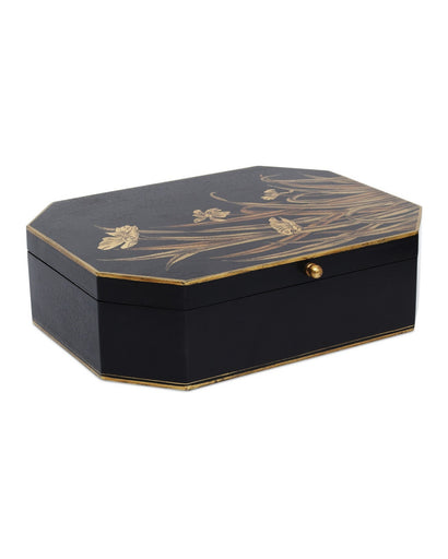 Glasshouse Tole Box Black/Gold