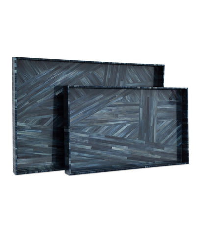 Winter Harvest Tray Set of 2 Blue
