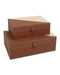 Currey and Company - 1200-1069 - Box Set of 2 - Leather & Raffia - Brown/Natural