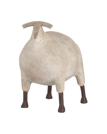 Ancient Ram Sculpture Beige/Black