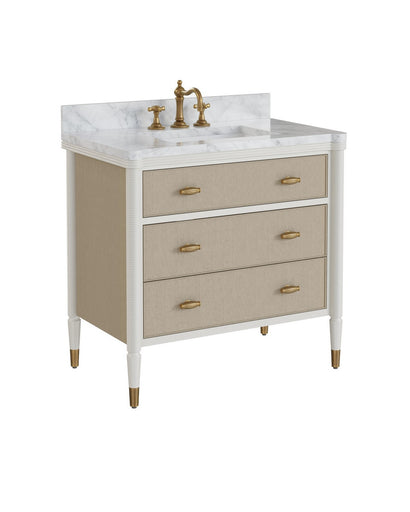 Aster Vanity with Rectangular Undermount Sink Off-White/Fog/Natural/White/Polished Brass