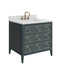 Currey and Company - 3800-0019 - Vanity with Rectangular Undermount Sink - Santos - Vintage Navy/Natural/White/Brushed Brass/Polished Nickel