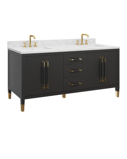 Verona Vanity with Rectangular Undermount Sink Black/Natural/White/Champagne