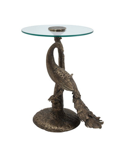 Paonne Accent Table Antique Gold/Clear
