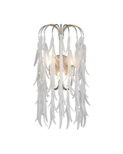 Glen Arbor Three Light Wall Sconce White/Contemporary Silver Leaf/Contemporary Silver