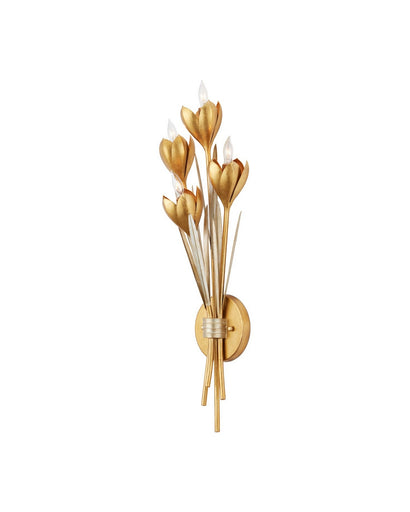 Hortensia Four Light Wall Sconce Contemporary Gold Leaf/Contemporary Gold/Contemporary Silver Leaf