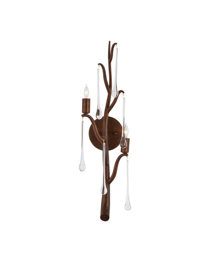 Morning Grove Two Light Wall Sconce Rhine Gold/Clear