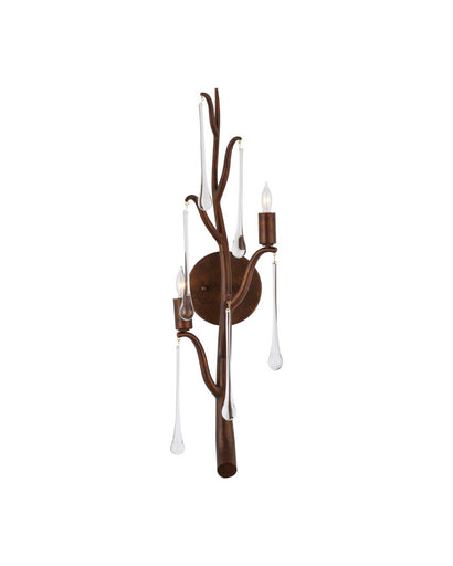 Morning Grove Two Light Wall Sconce Rhine Gold/Clear