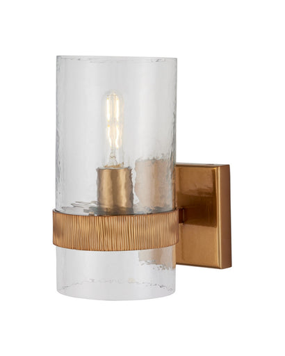Sudeley One Light Wall Sconce Clear/Satin Brass