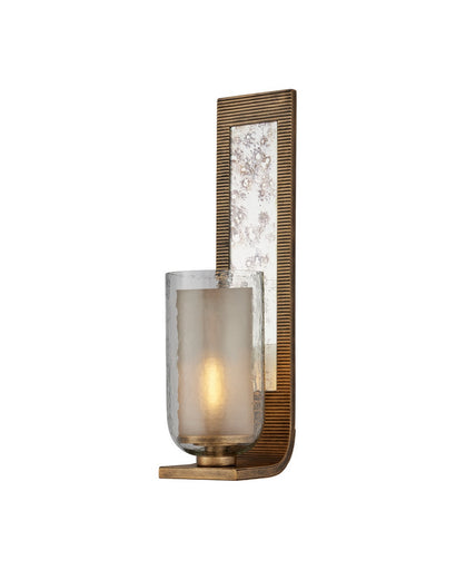 Wynyard One Light Wall Sconce Clear/Frosted/Antique Mirror/Antique Gold