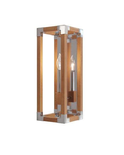 Boyd One Light Wall Sconce Natural/Polished Nickel