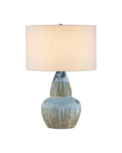 Catania One Light Table Lamp Antique Blue Drip