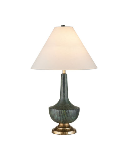 Djinn One Light Table Lamp Verdigris/Antique Brass