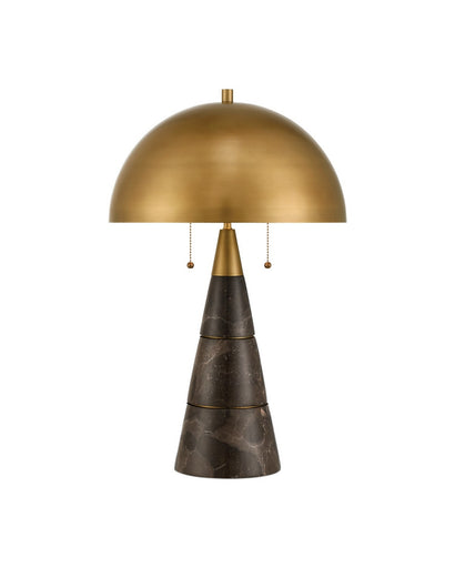 Edith Two Light Desk Lamp Coffee Brown/Antique Brass