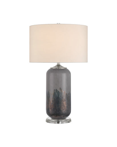 Lewes One Light Table Lamp Gray/Clear/Polished Nickel