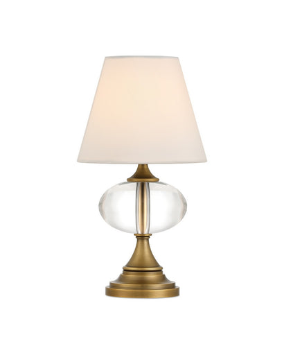 Sashay LED Table Lamp Clear/Polished Antique Brass