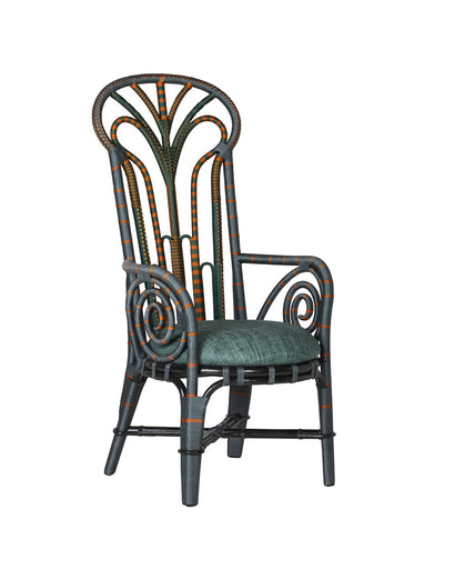 Benin Throne Armchair Green/Orange