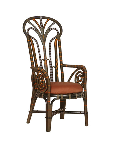 Benin Throne Armchair Brown/Orange