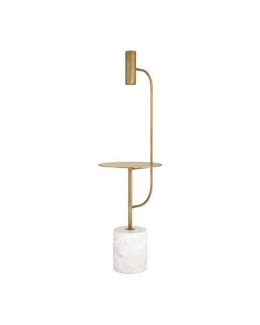 Currey and Company - 8000-0173 - LED Floor Lamp - Eastlin - Antique Brass/White
