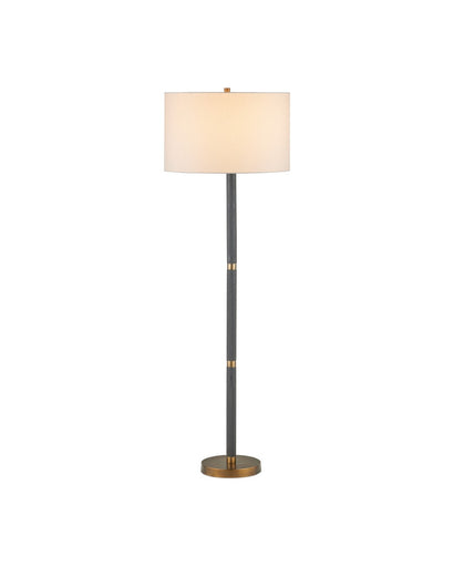 Gavin One Light Floor Lamp Brass Antique/Matte Black