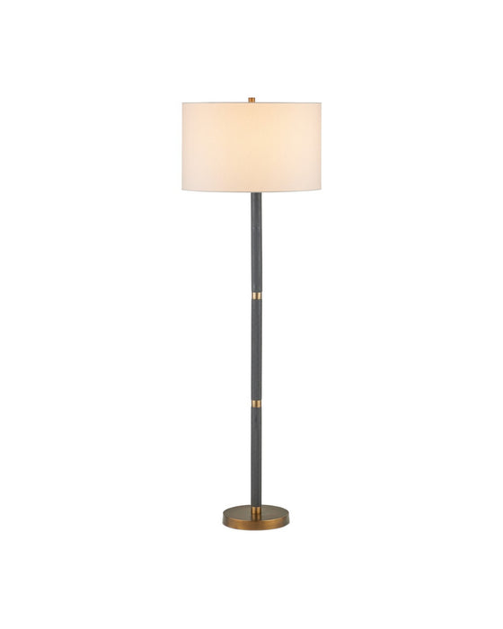 Currey and Company - 8000-0181 - One Light Floor Lamp - Gavin - Brass Antique/Matte Black