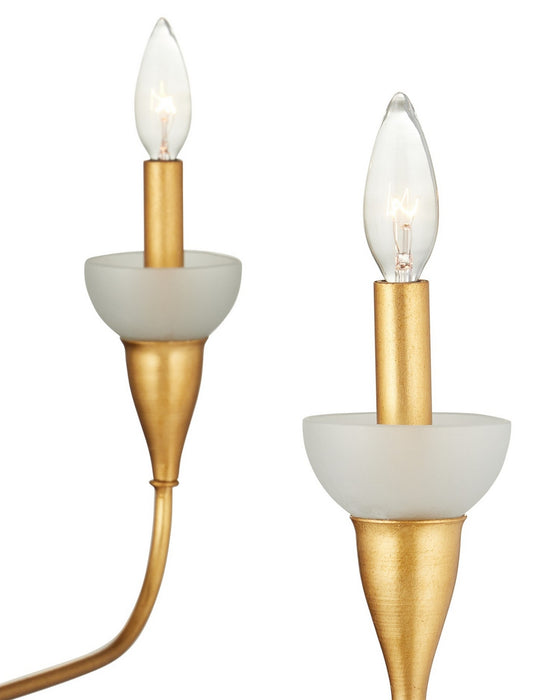 Currey and Company - 9000-1328 - Six Light Chandelier - Aurelia - Contemporary Gold Leaf/Contemporary Gold/Frosted