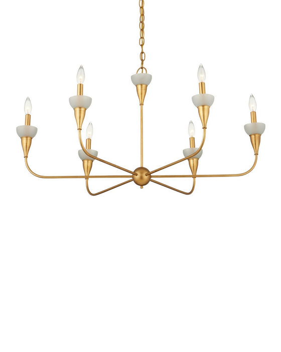 Currey and Company - 9000-1328 - Six Light Chandelier - Aurelia - Contemporary Gold Leaf/Contemporary Gold/Frosted