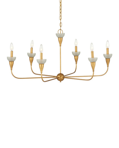 Aurelia Six Light Chandelier Contemporary Gold Leaf/Contemporary Gold/Frosted