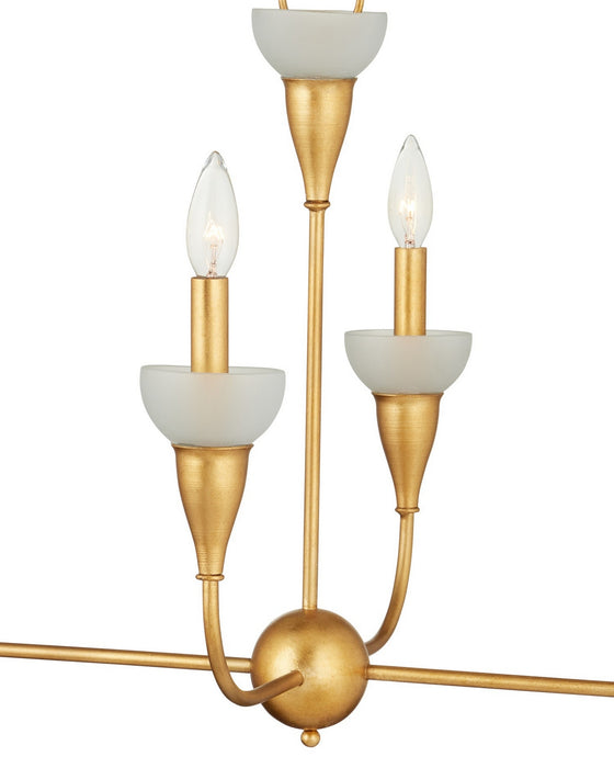 Currey and Company - 9000-1329 - Six Light Chandelier - Aurelia - Contemporary Gold Leaf/Contemporary Gold/Frosted