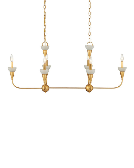 Currey and Company - 9000-1329 - Six Light Chandelier - Aurelia - Contemporary Gold Leaf/Contemporary Gold/Frosted