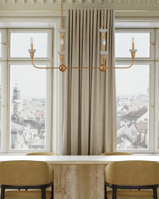 Currey and Company - 9000-1329 - Six Light Chandelier - Aurelia - Contemporary Gold Leaf/Contemporary Gold/Frosted