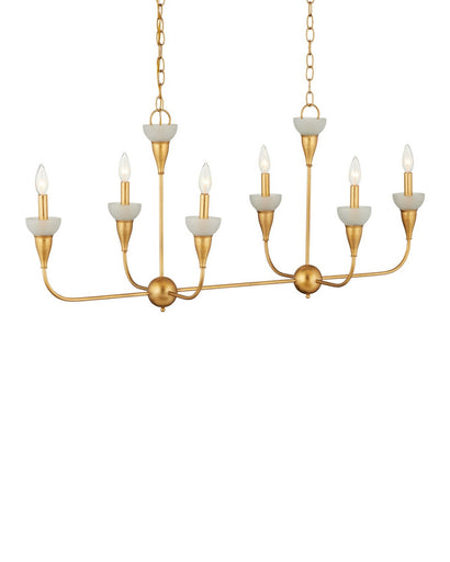 Aurelia Six Light Chandelier Contemporary Gold Leaf/Contemporary Gold/Frosted