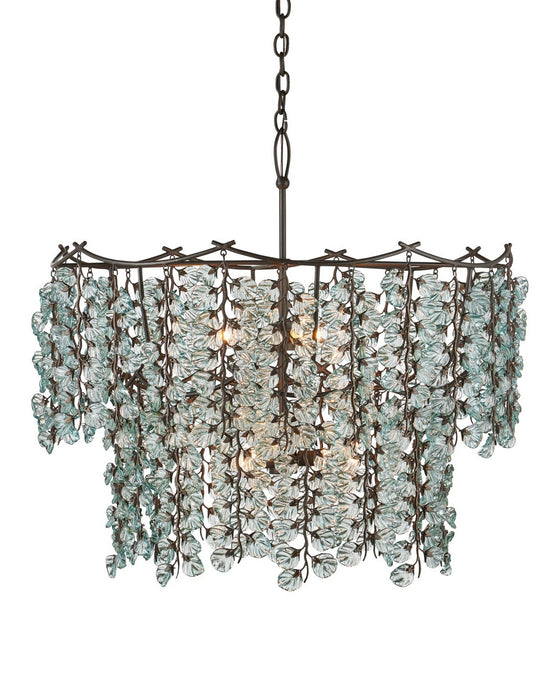 Currey and Company - 9000-1330 - Six Light Chandelier - Herbary - Clear/Bronze
