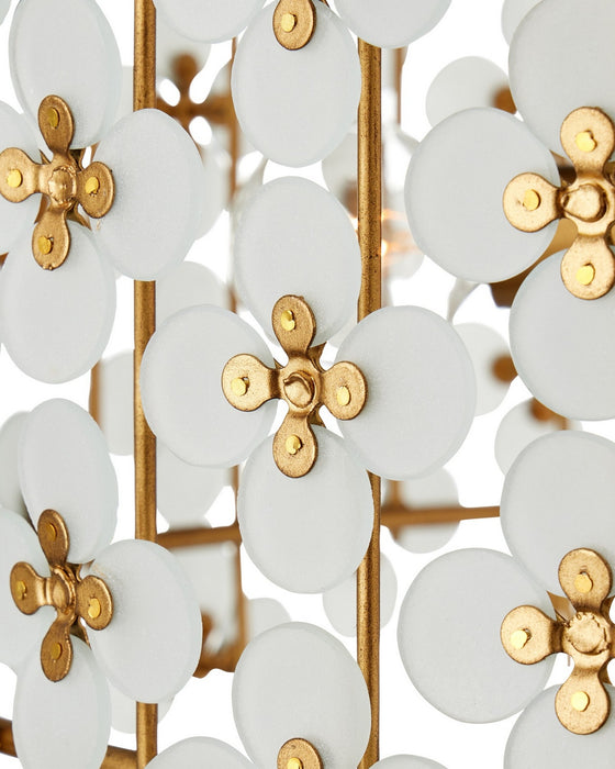 Currey and Company - 9000-1331 - 12 Light Chandelier - Spring Flower - Frosted/Brass