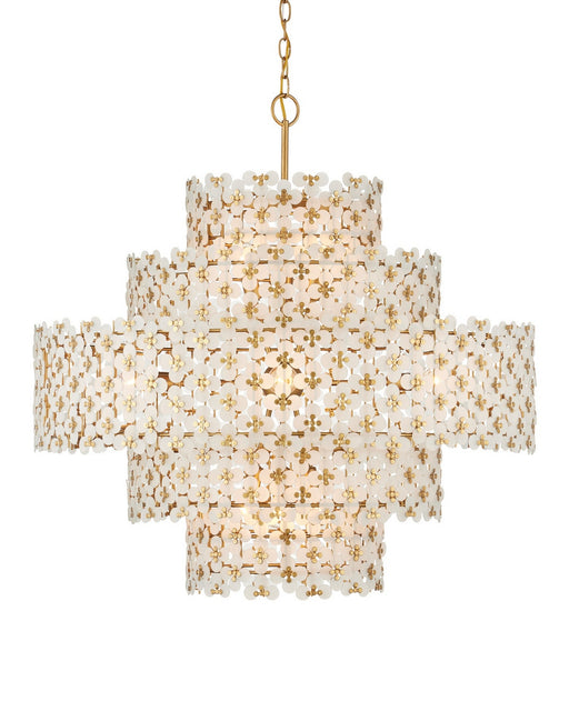 Currey and Company - 9000-1331 - 12 Light Chandelier - Spring Flower - Frosted/Brass