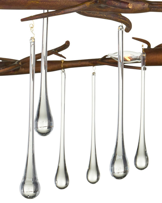 Currey and Company - 9000-1333 - Ten Light Chandelier - Morning Grove - Rhine Gold/Clear