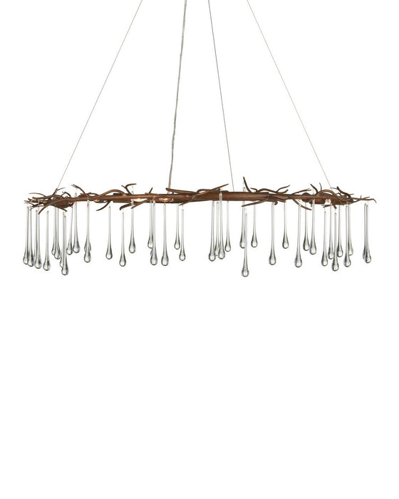 Currey and Company - 9000-1333 - Ten Light Chandelier - Morning Grove - Rhine Gold/Clear