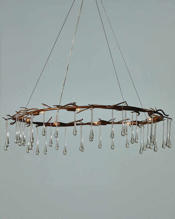 Currey and Company - 9000-1333 - Ten Light Chandelier - Morning Grove - Rhine Gold/Clear
