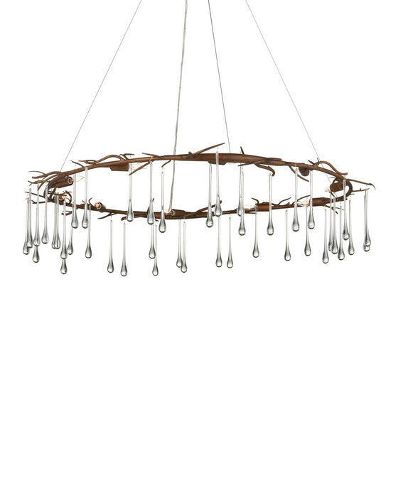Currey and Company - 9000-1333 - Ten Light Chandelier - Morning Grove - Rhine Gold/Clear