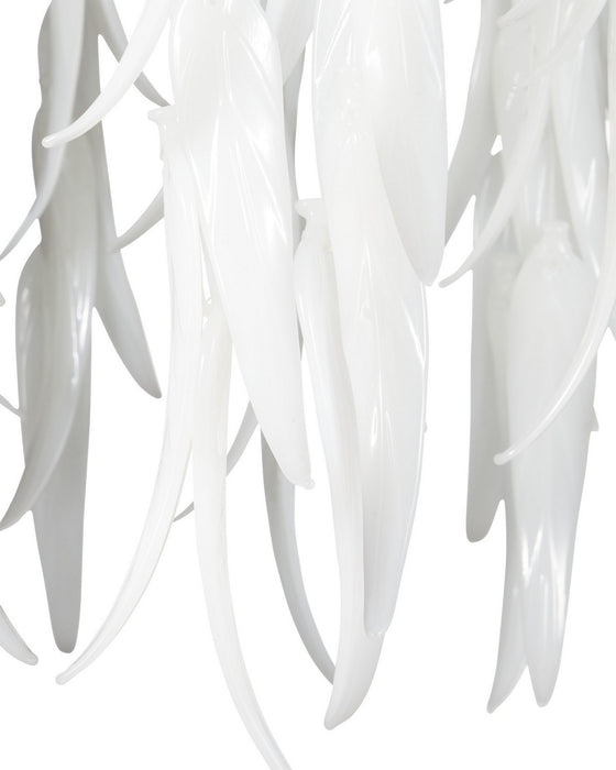 Currey and Company - 9000-1334 - One Light Pendant - Glen Arbor - White/Contemporary Silver Leaf/Contemporary Silver