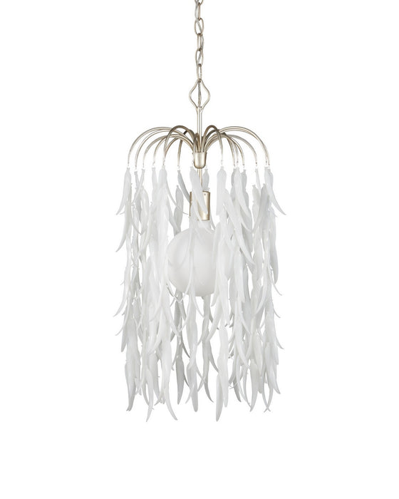 Currey and Company - 9000-1334 - One Light Pendant - Glen Arbor - White/Contemporary Silver Leaf/Contemporary Silver