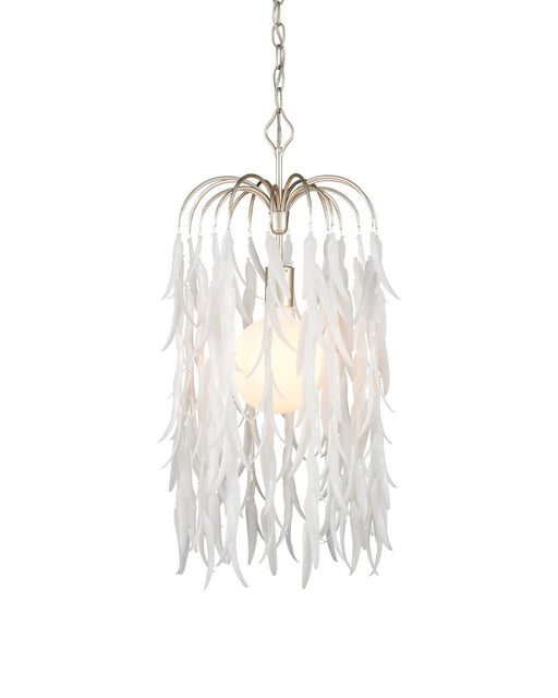 Currey and Company - 9000-1334 - One Light Pendant - Glen Arbor - White/Contemporary Silver Leaf/Contemporary Silver