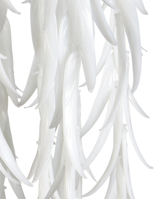 Currey and Company - 9000-1335 - One Light Pendant - Glen Arbor - White/Contemporary Silver Leaf/Contemporary Silver