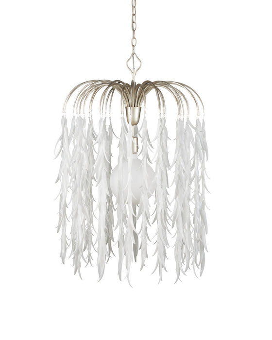 Currey and Company - 9000-1335 - One Light Pendant - Glen Arbor - White/Contemporary Silver Leaf/Contemporary Silver