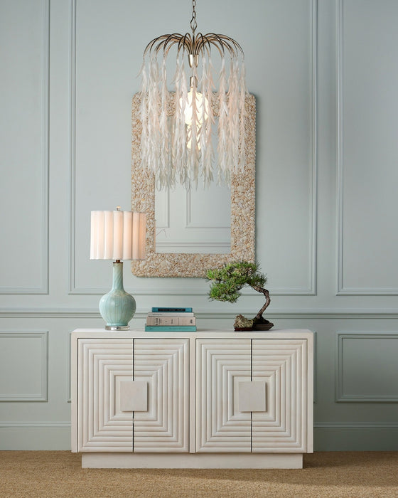 Currey and Company - 9000-1335 - One Light Pendant - Glen Arbor - White/Contemporary Silver Leaf/Contemporary Silver