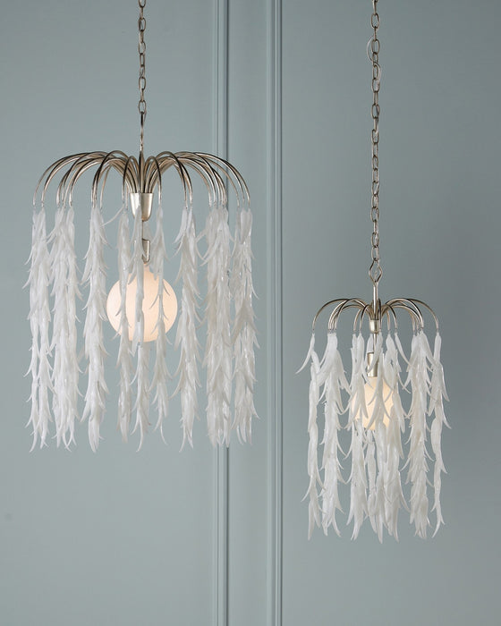 Currey and Company - 9000-1335 - One Light Pendant - Glen Arbor - White/Contemporary Silver Leaf/Contemporary Silver