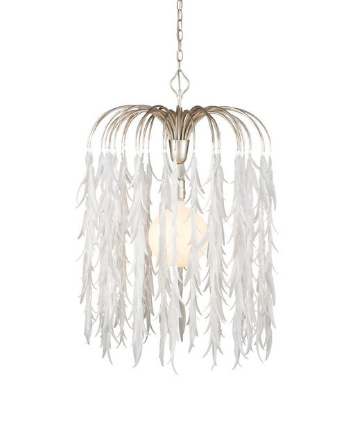 Currey and Company - 9000-1335 - One Light Pendant - Glen Arbor - White/Contemporary Silver Leaf/Contemporary Silver