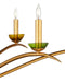 Currey and Company - 9000-1338 - Six Light Chandelier - Flannery - Contemporary Gold Leaf/Contemporary Gold/Green