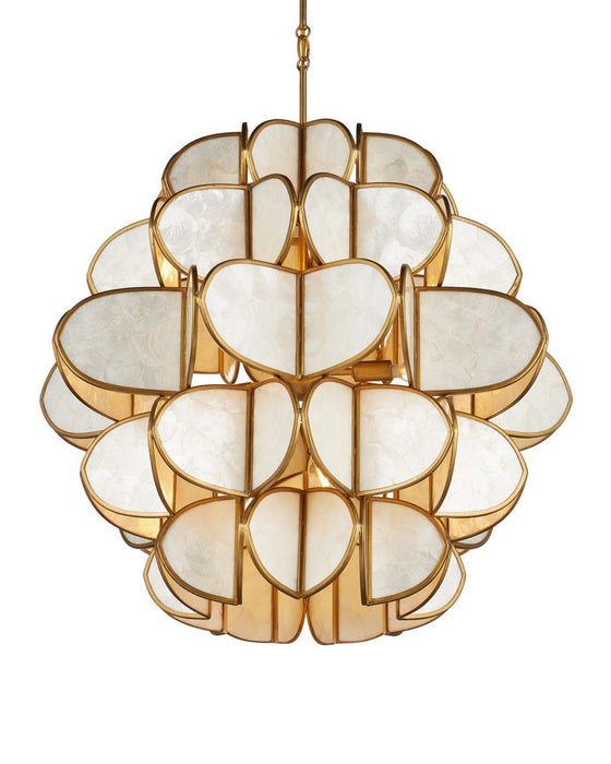 Currey and Company - 9000-1339 - Nine Light Chandelier - Galatea - Natural/Brass