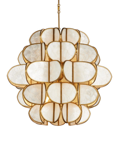 Galatea Nine Light Chandelier Natural/Brass